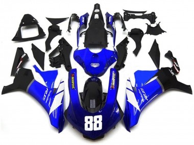 Acquista Carena Moto Yamaha YZF 1000 R1 2015-2019 - Blu Bianco Nero Lucido Akropovic