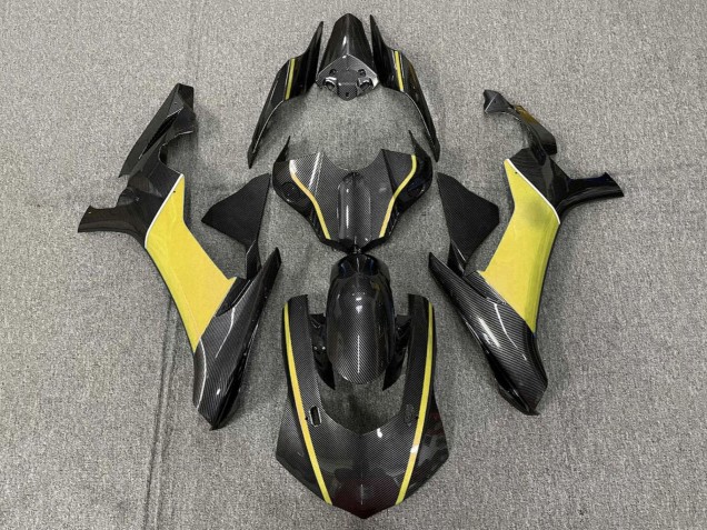 Acquista Carena Moto Yamaha YZF 1000 R1 2015-2019 - Falso Fibra di Carbonio Giallo