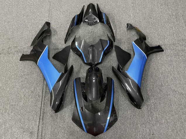 Acquista Carena Moto Yamaha YZF 1000 R1 2015-2019 - Falso Fibra di Carbonio Azzurro Chiaro
