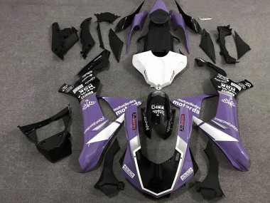 Acquista Carena Moto Yamaha YZF 1000 R1 2015-2019 - Viola Bianco Nero Lucido Motul SAM