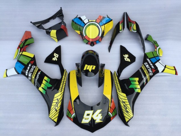 Acquista Carena Moto Yamaha YZF 1000 R1 2015-2019 - Bianco Blu Verde Giallo Rosso Ruota dei Colori 94