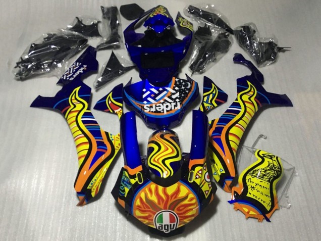 Acquista Carena Moto Yamaha YZF 1000 R1 2015-2019 - Blu Giallo Arancia Tribal Sun