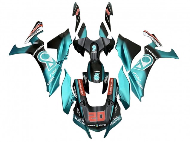 Acquista Carena Moto Yamaha YZF 1000 R1 2020-2025 - Turchese Blu Nero Opaco Petronas