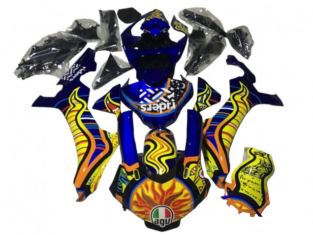 Acquista Carena Moto Yamaha YZF 1000 R1 2020-2025 - Blu Giallo Arancia Tribal Sun