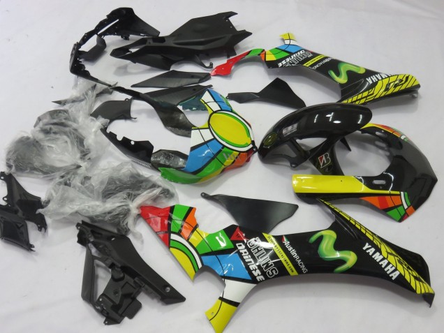 Acquista Carena Moto Yamaha YZF 1000 R1 2020-2025 - Bianco Blu Verde Giallo Rosso Nero Ruota dei Colori MoviStar