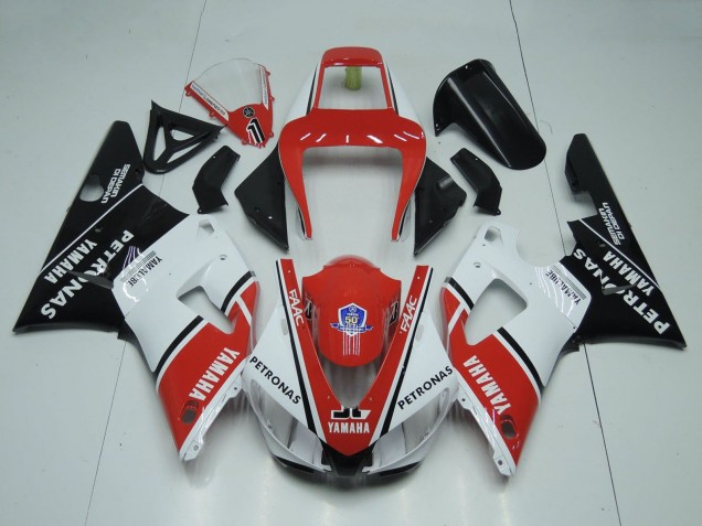 Acquista Carena Moto Yamaha YZF 1000 R1 1998-1999 - Rosso Bianco Nero Lucido Petronas Yamalube