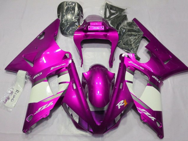 Acquista Carena Moto Yamaha YZF 1000 R1 2000-2001 - Lampone Bianco Argento
