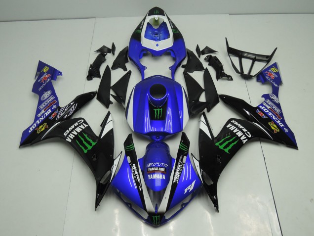 Acquista Carena Moto Yamaha YZF 1000 R1 2004-2006 - Blu Bianco Nero Verde Mostro Energy