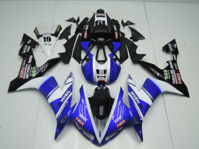 Acquista Carena Moto Yamaha YZF 1000 R1 2004-2006 - Blu Bianco Nero Fimer Yamalube