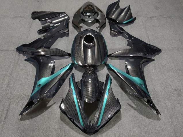Acquista Carena Moto Yamaha YZF 1000 R1 2004-2006 - Fibra di Carbonio Stile Teal Verde
