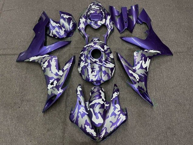 Acquista Carena Moto Yamaha YZF 1000 R1 2004-2006 - Viola Bianco Grigio Camouflage