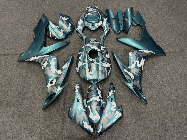 Acquista Carena Moto Yamaha YZF 1000 R1 2004-2006 - Verde Acqua Bianco Grigio Camouflage