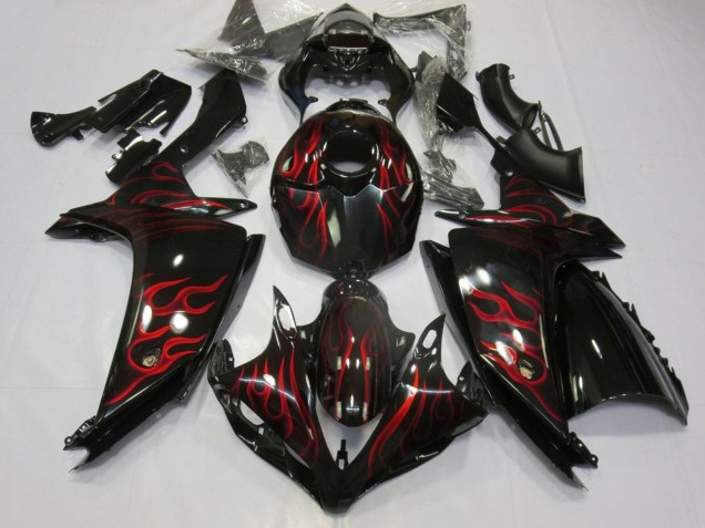 Acquista Carena Moto Yamaha YZF 1000 R1 2007-2008 - Nero Lucido Rosso Fiamma