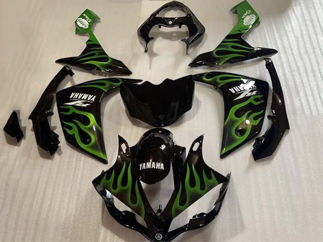 Acquista Carena Moto Yamaha YZF 1000 R1 2007-2008 - Nero Lucido Verde Fiamma