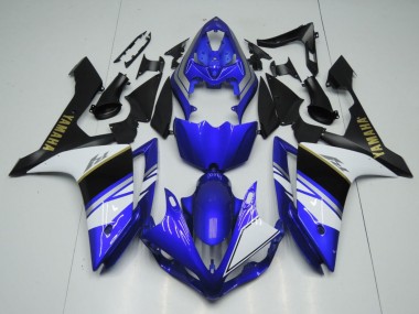 Acquista Carena Moto Yamaha YZF 1000 R1 2007-2008 - Blu Bianco Nero Oro Decal