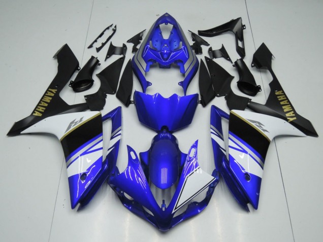 Acquista Carena Moto Yamaha YZF 1000 R1 2007-2008 - Blu Bianco Nero Oro Decal