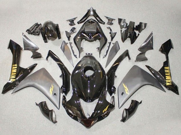 Acquista Carena Moto Yamaha YZF 1000 R1 2007-2008 - Grigio Nero Lucido Oro Decal