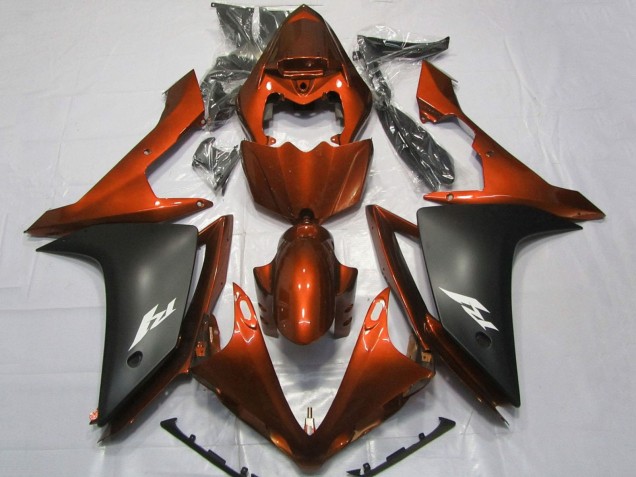 Acquista Carena Moto Yamaha YZF 1000 R1 2007-2008 - Arancia Nero Opaco