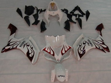 Acquista Carena Moto Yamaha YZF 1000 R1 2007-2008 - Bianco Rosso Nero Fiamma