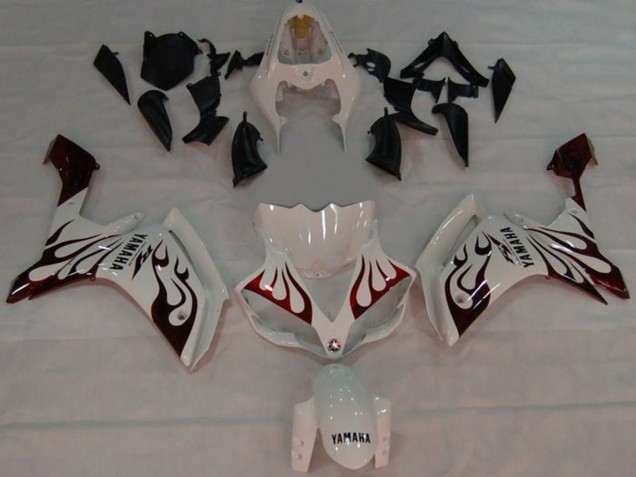 Acquista Carena Moto Yamaha YZF 1000 R1 2007-2008 - Bianco Rosso Nero Fiamma