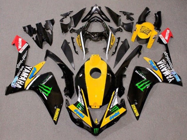 Acquista Carena Moto Yamaha YZF 1000 R1 2007-2008 - Giallo Bianco Nero Verde Mostro Dewalt
