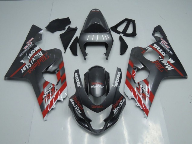 Acquista Carena Moto Suzuki GSXR 600 / GSXR 750 2004-2005 - Grigio Scuro Rosso