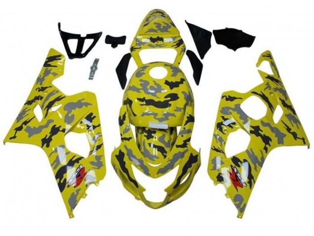 Acquista Carena Moto Suzuki GSXR 600 / GSXR 750 2004-2005 - Giallo Nero Grigio Camouflage