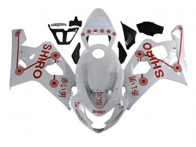 Acquista Carena Moto Suzuki GSXR 600 / GSXR 750 2004-2005 - Bianco Rosso Shiro