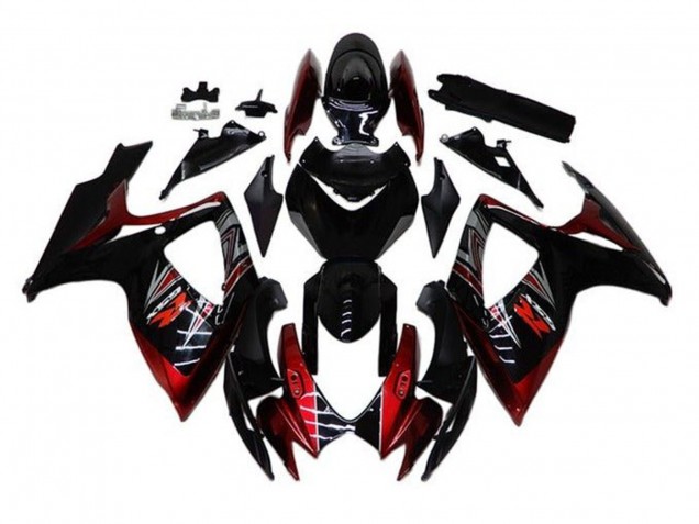 Acquista Carena Moto Suzuki GSXR 600 / GSXR 750 2006-2007 - Nero Lucido Rosso