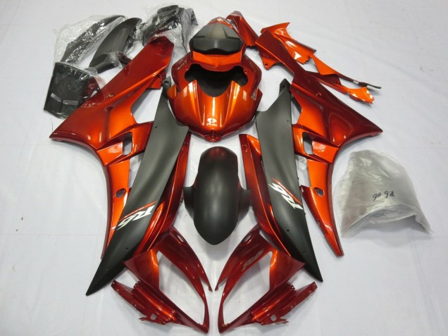 Acquista Carena Moto Yamaha YZF R6 2006-2007 - Arancia Nero Opaco