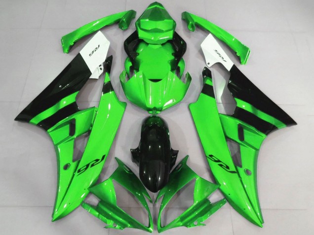Acquista Carena Moto Yamaha YZF R6 2006-2007 - Bianco Verde Nero Lucido