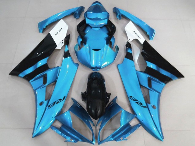 Acquista Carena Moto Yamaha YZF R6 2006-2007 - Bianco Azzurro Chiaro Nero