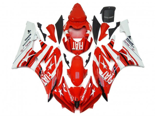 Acquista Carena Moto Yamaha YZF R6 2006-2007 - Bianco Rosso Fiat Star Michelin Motul