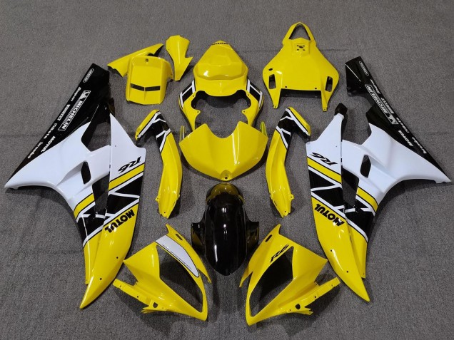Acquista Carena Moto Yamaha YZF R6 2006-2007 - Giallo Bianco Nero Lucido Motul Michelin