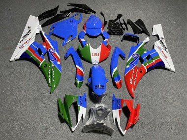 Acquista Carena Moto Yamaha YZF R6 2008-2016 - Bianco Blu Verde Rosso Fiat Dunlop Motul Michelin