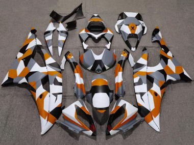 Acquista Carena Moto Yamaha YZF R6 2008-2016 - Bianco Arancia Grigio Nero Camouflage
