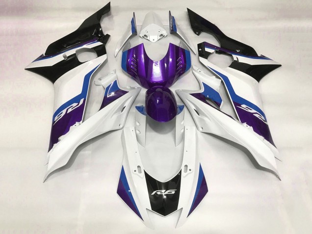 Acquista Carena Moto Yamaha YZF R6 2017-2025 - Bianco Blu Viola Nero