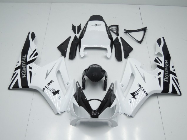 Acquista Carena Moto Triumph Daytona 675 Triple 2006-2008 - Bianco Nero Lucido Dark Dog