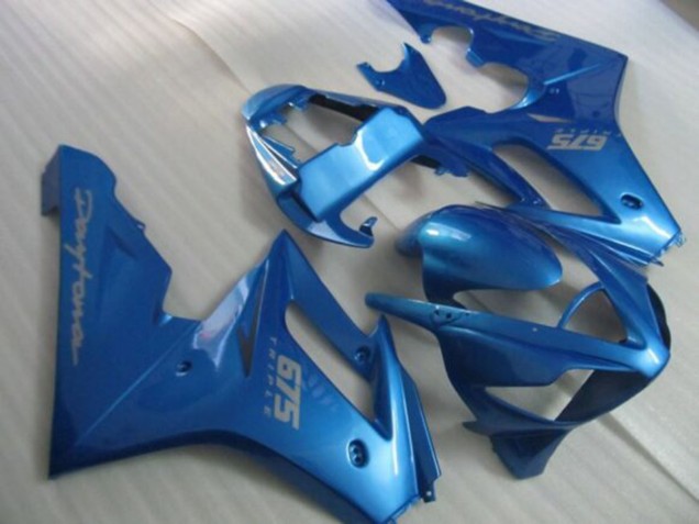 Acquista Carena Moto Triumph Daytona 675 Triple 2006-2008 - Blu Argento Decals