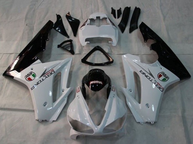 Acquista Carena Moto Triumph Daytona 675 Triple 2009-2012 - Bianco Nero Lucido Motul
