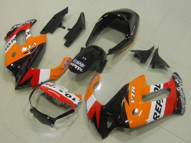 Acquista Carena Moto Honda VTR1000F 1997-2005 - Arancia Bianco Rosso Nero Lucido Repsol