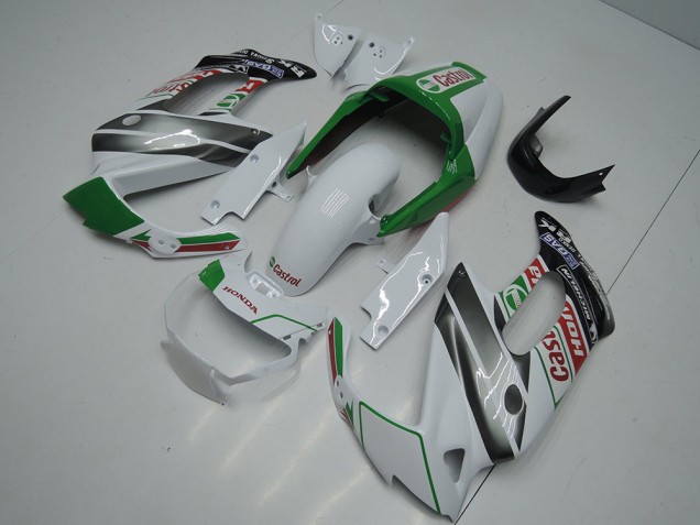 Acquista Carena Moto Honda VTR1000F 1997-2005 - Bianco Verde Nero Lucido Castrol