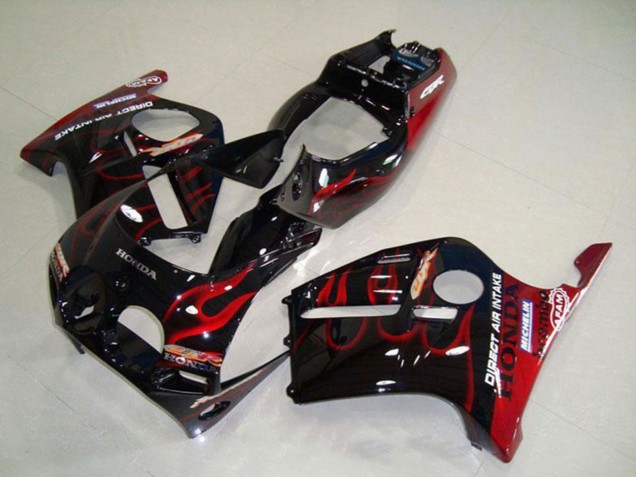 Acquista Carena Moto Honda CBR250RR MC19 1988-1989 - Nero Lucido Rosso Fiamma