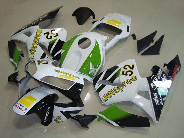 Acquista Carena Moto Honda CBR600RR 2003-2004 - Bianco Verde Giallo Nero Lucido Hannspree 52