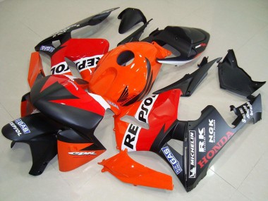 Acquista Carena Moto Honda CBR600RR 2005-2006 - Arancia Rosso Bianco Nero Opaco Repsol Corsa