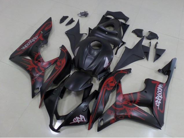 Acquista Carena Moto Honda CBR600RR 2007-2008 - Nero Opaco Rosso Cranio