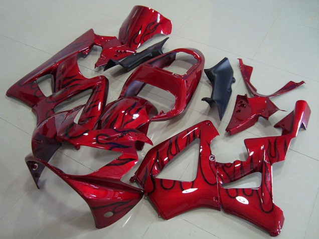 Acquista Carena Moto Honda CBR900RR 929 2000-2001 - Rosso Nero Lucido Fiamma
