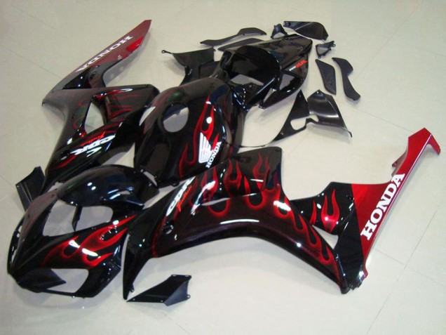 Acquista Kit Carena Moto Honda CBR1000RR 2006-2007 - Nero Lucido Rosso Fiamma