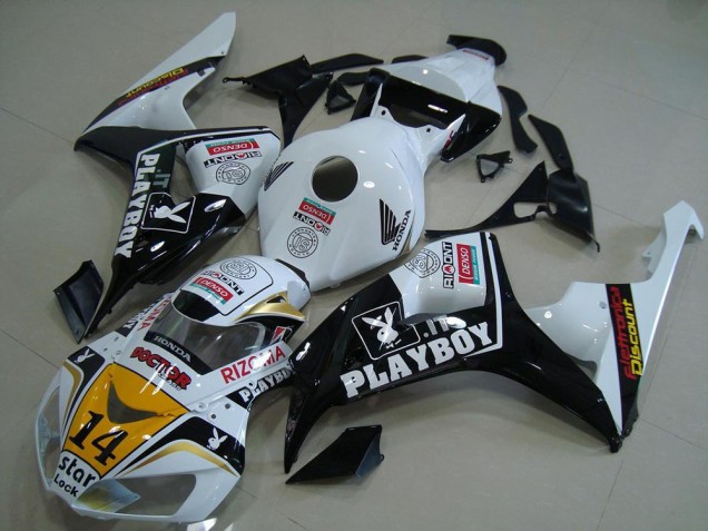 Acquista Carena Moto Honda CBR1000RR 2006-2007 - Bianco Giallo Nero Lucido Denso Playboy 14