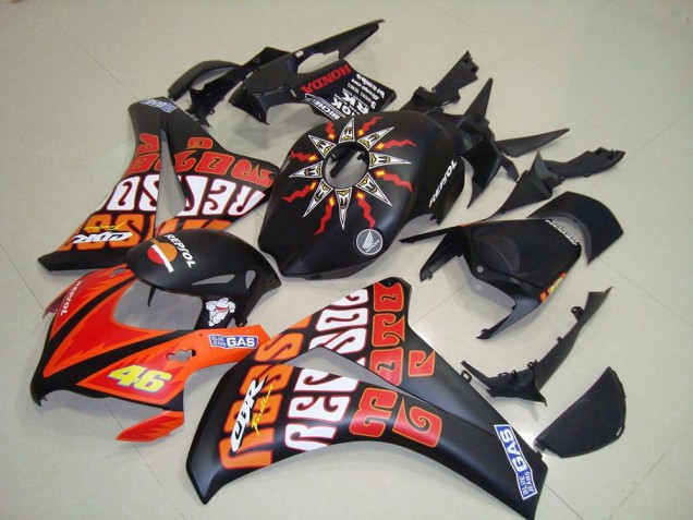 Acquista Carena Moto Honda CBR1000RR 2008-2011 - Nero Opaco Arancia Rossi Repsol 46